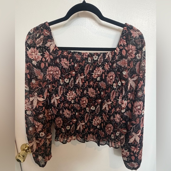 Madewell Black and Pink Floral Blouse - Picture 2 of 3